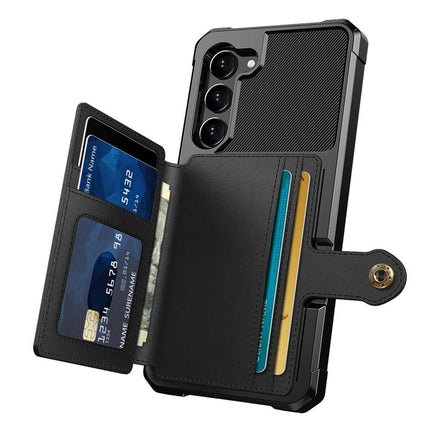 Magnetic Card Holder Hybrid Case Samsung Galaxy S23 - Black - Casebump