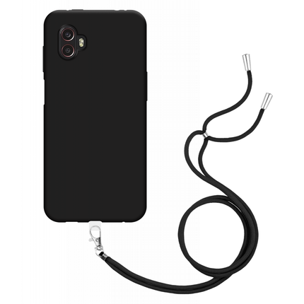 Samsung Galaxy Xcover 6 Pro Soft TPU Case with Strap - (Black) - Casebump