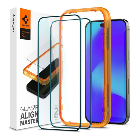 Spigen Apple iPhone 14 Pro Max AlignMaster Full Cover Glass (2 Pack) - AGL05204 - Casebump
