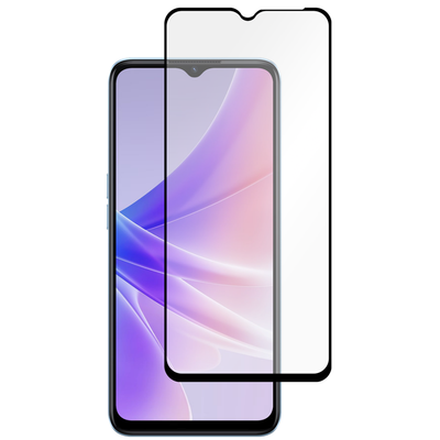 Full Cover Screenprotector Oppo A77 Tempered Glass - black