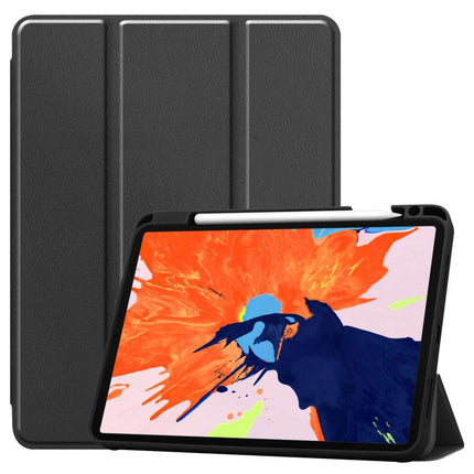 Apple iPad Pro 12.9 2020 Smart Tri-Fold Case With Pen Slot (Black) - Casebump