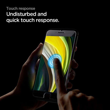 Spigen Screenprotector Full Cover Glass Apple iPhone SE 2020/2022 (Black) 2 Pack - Casebump