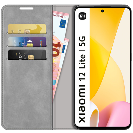 Xiaomi 12 Lite Wallet Case Magnetic - Grey - Casebump