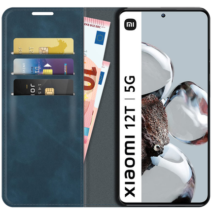 Xiaomi 12T / 12T Pro Wallet Case Magnetic - Blue - Casebump