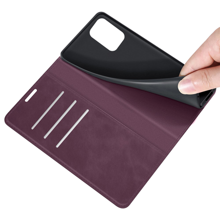 Xiaomi Poco M5s Wallet Case Magnetic - Dark Purple - Casebump