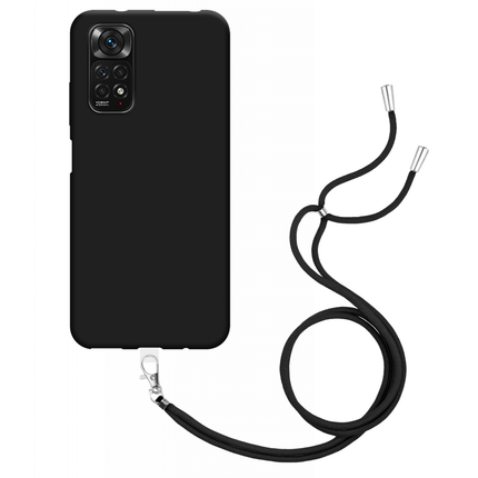 Xiaomi Redmi Note 11/Note 11S Soft TPU Case with Strap - (Black) - Casebump