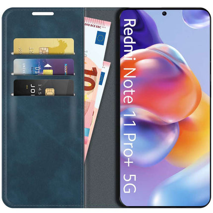 Xiaomi Redmi Note 11 Pro+ Wallet Case Magnetic - Blue - Casebump